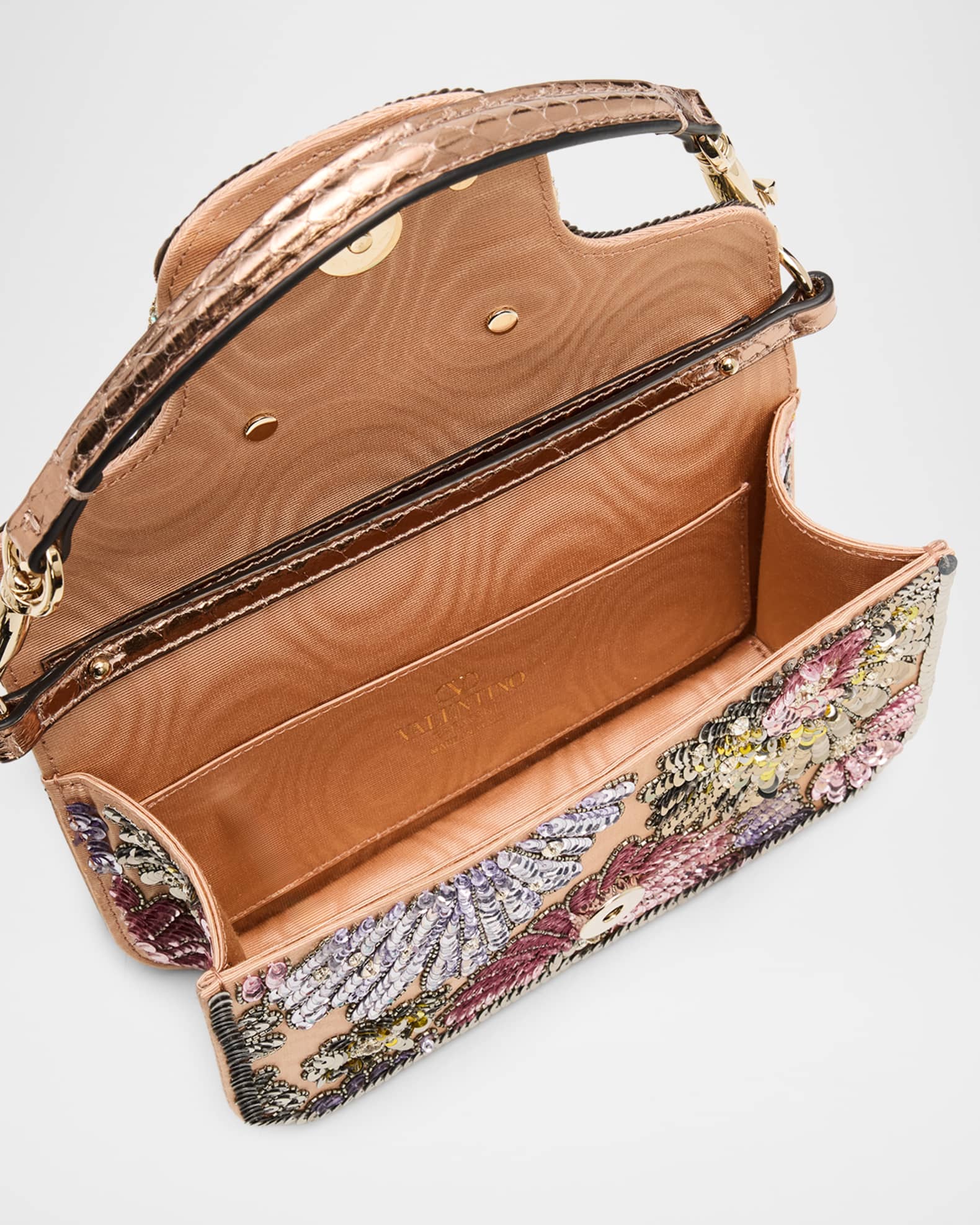 Small Crystal VLogo Sequin Burst Shoulder Bag view 3