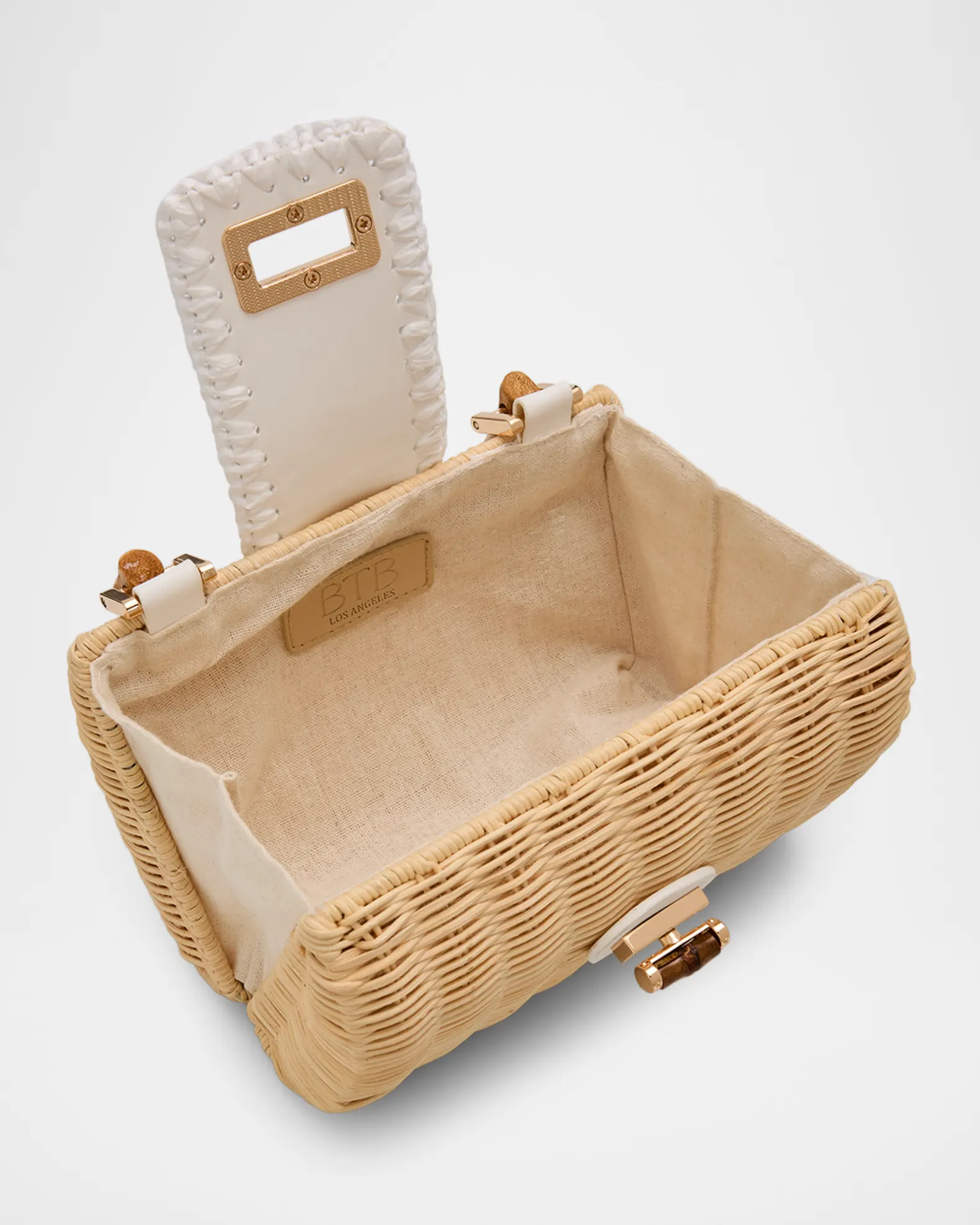 Brandi Woven Rattan Top-Handle Bag view 4