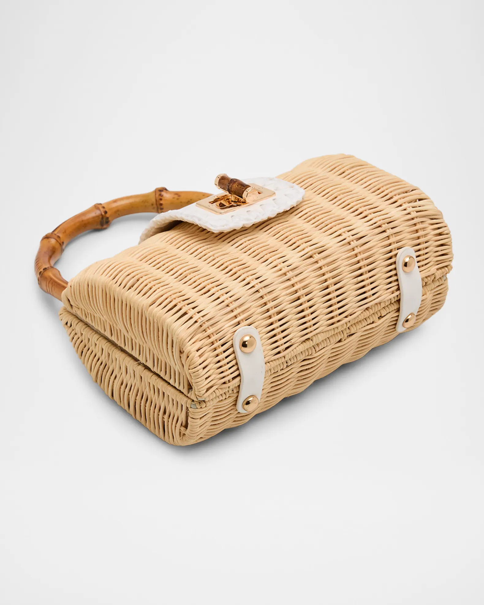 Brandi Woven Rattan Top-Handle Bag view 5