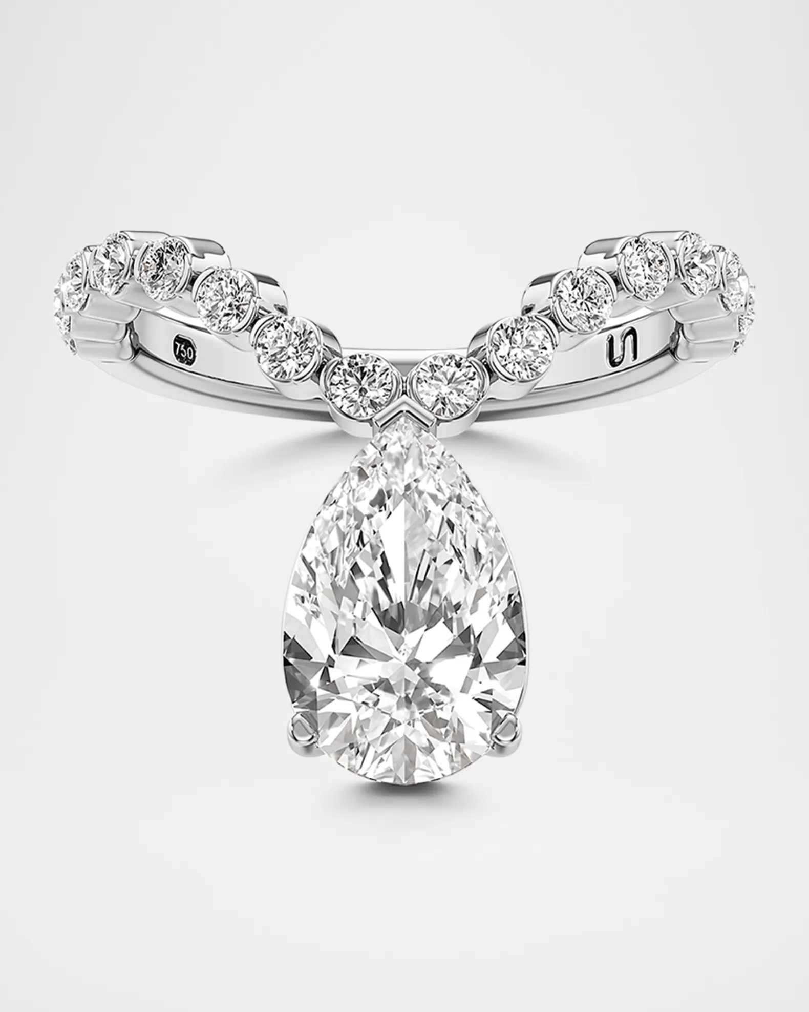 Tear Lab-Grown Diamond Pave Curve Ring