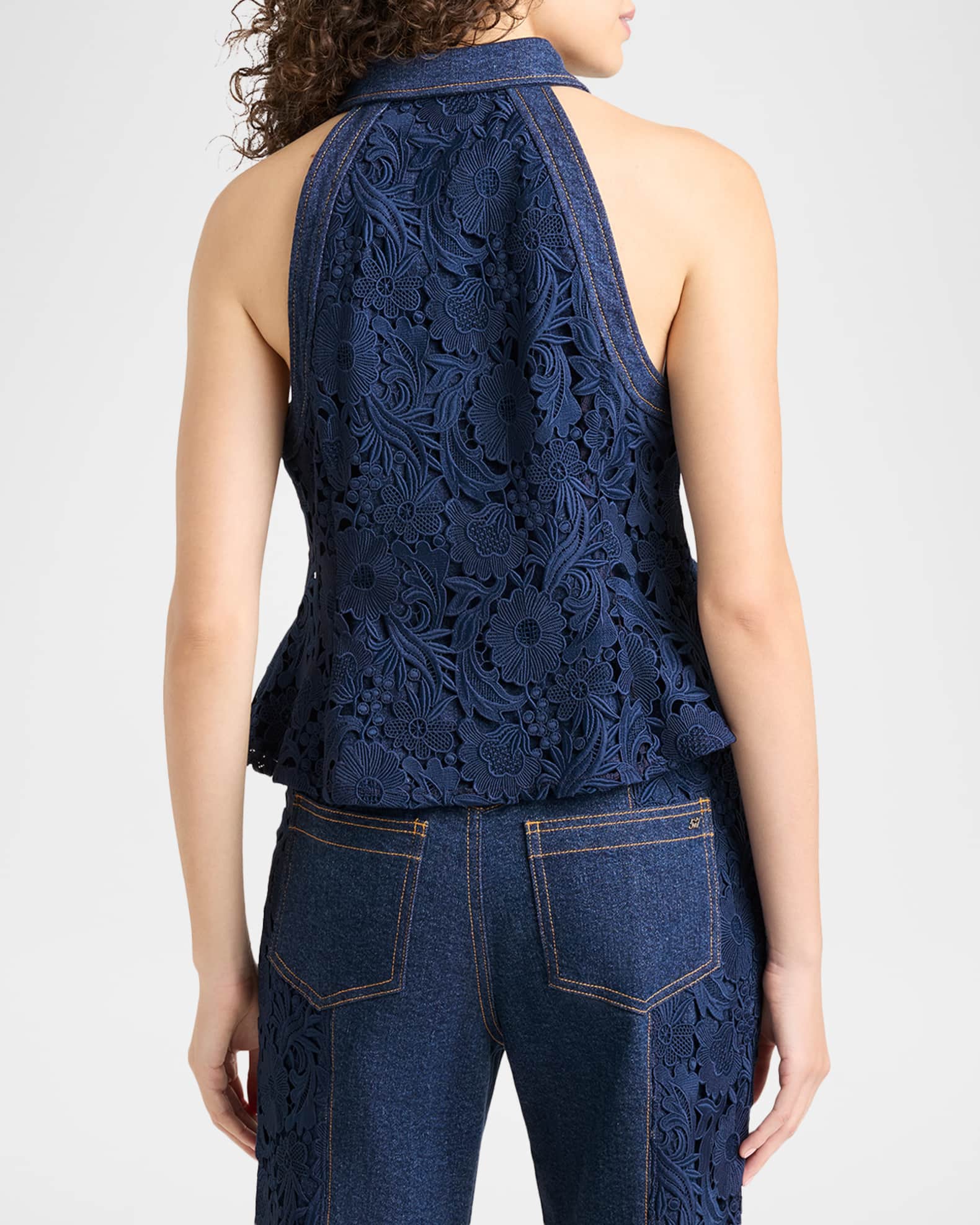 Ronin Lace Denim Top view 2