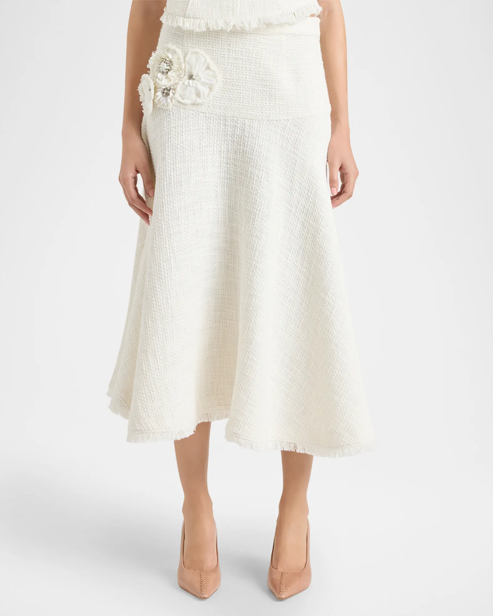 Henriette Crunchy Flower Tweed Skirt view 3