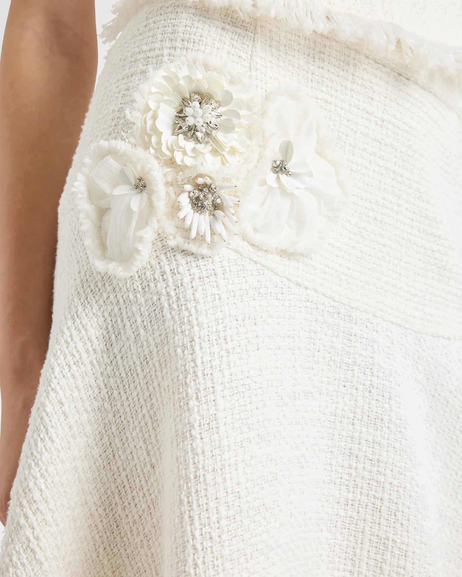 Henriette Crunchy Flower Tweed Skirt view 4