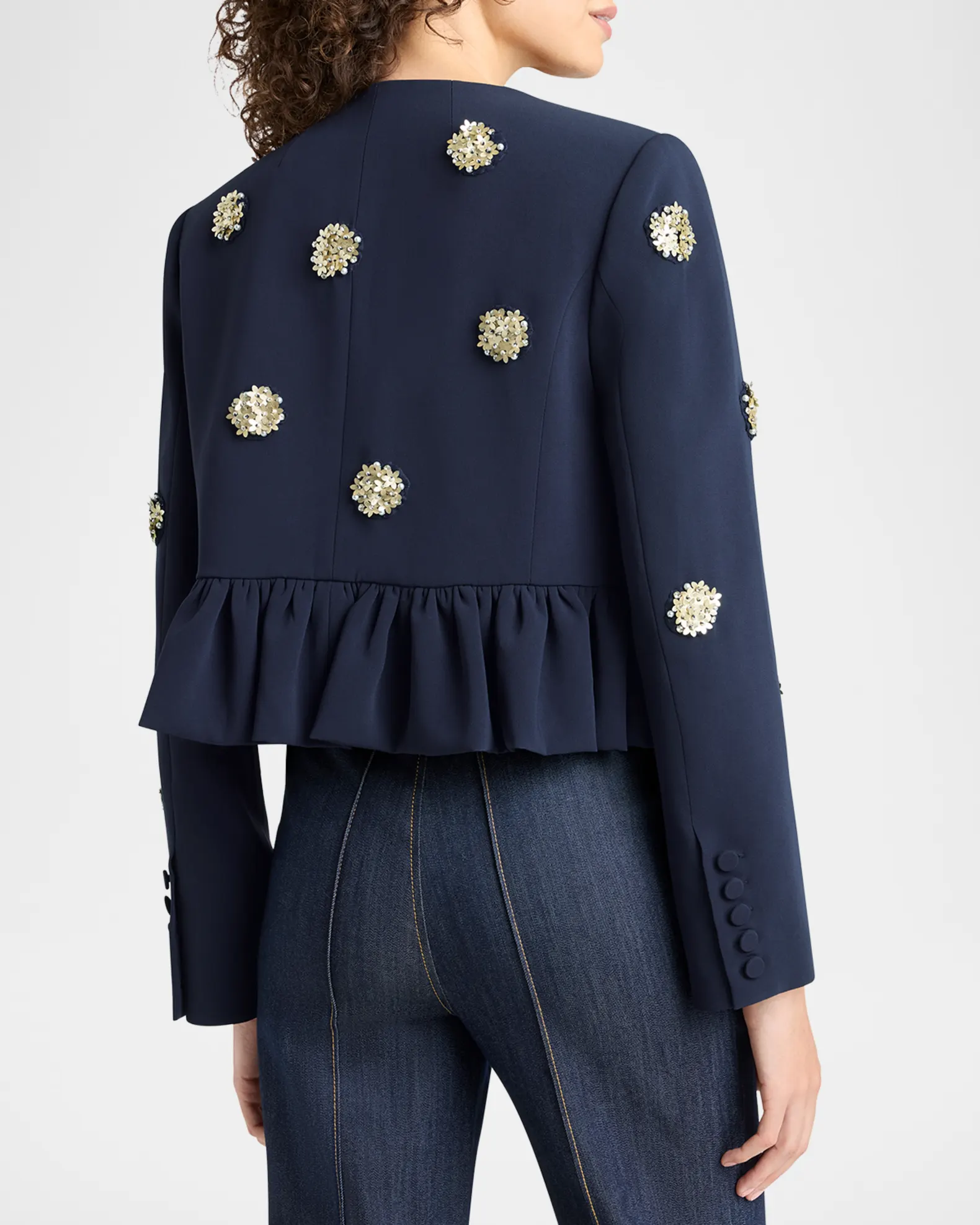 Zellie Flower Dots Crepe Jacket view 2